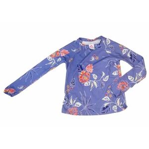 Toddler Girl Size 14/16 Swim‎ Shirt Hawaiian Purple Flowers Beach Pool Sun UV